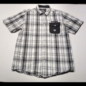 Classic Black and White Plaid Men's Shirt